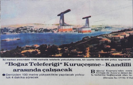 1983 yılında Boğaz a teleferik hattı kurulacakmış!