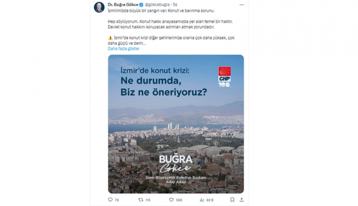 İzmir’de konut krizi nasıl çözülür? Buğra Gökce tek tek sıraladı: İşte 4 maddede çözüm!