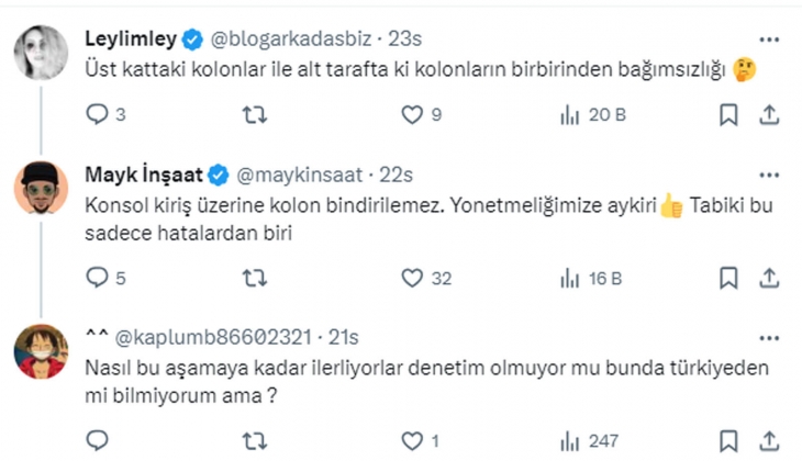 İnşaat halindeki yeni bina sosyal medyada yorum yağmuruna tutuldu! Eksikler ve hatalar şok etti!