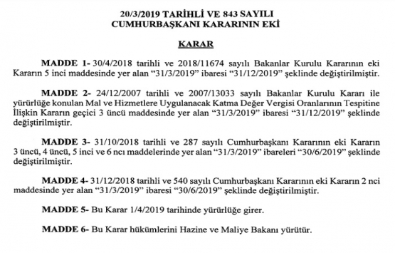 Cumhurbaşkanı Kararlarında Değişiklik Yapılmasına İlişkin Karar!