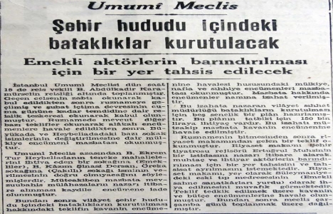 1942 yılında şehir hududu içindeki bataklıklar kurutulacak!