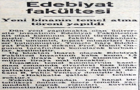 1946 yılında Edebiyat Fakültesi nin temeli atılmış!
