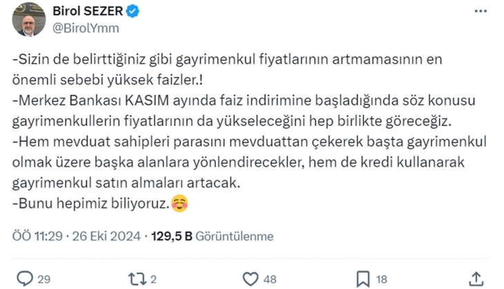 Gayrimenkul alacaklara iskonto uyarısı: İyi iskonto isteyin, fiyatlar reel olarak artmamaya devam edecek!