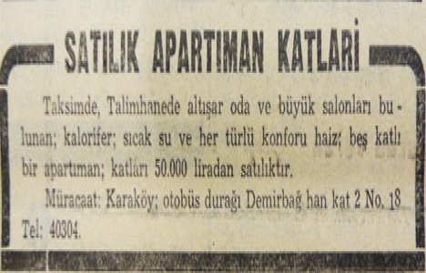 1951 yılında Kanlıca da dönümü bin liraya arsa!
