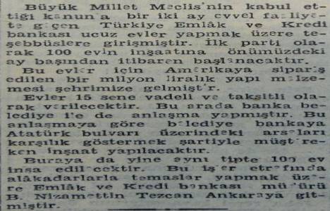 Emlak ve Kredi Bankası 1946 yılında ucuz ev inşa edecekmiş!