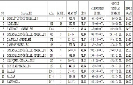 Düzce de 4.7 milyon TL ye satılık 13 arsa!
