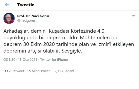 Naci Görür den İzmir depremi değerlendirmesi!