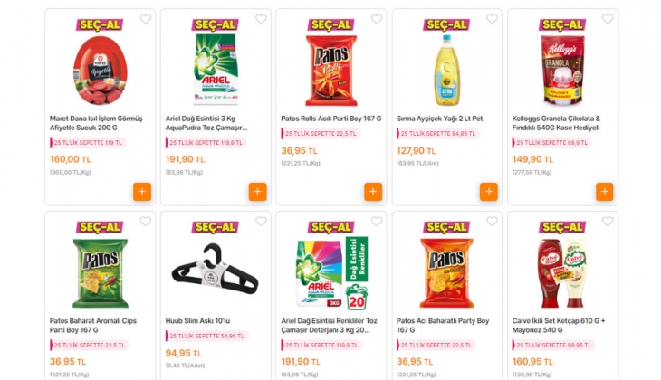 Migros ta 12 li Selpak tuvalet kağıdı 84, Ariel 3 kg çamaşır deterjanı 119, 2 lt ayçiçek yağı 84 TL ye düştü! 