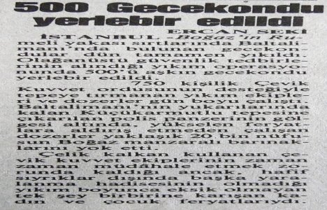 1989 yılında Baltalimanı nda 500 gecekondu yerle bir edilmiş!