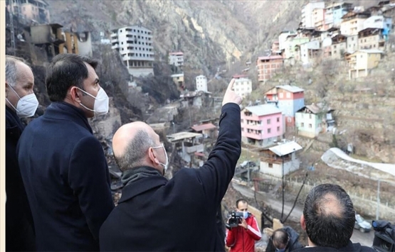 Artvin Dereiçi nde evleri yananlar için inşa edilecek konutların projesi hazırlandı!