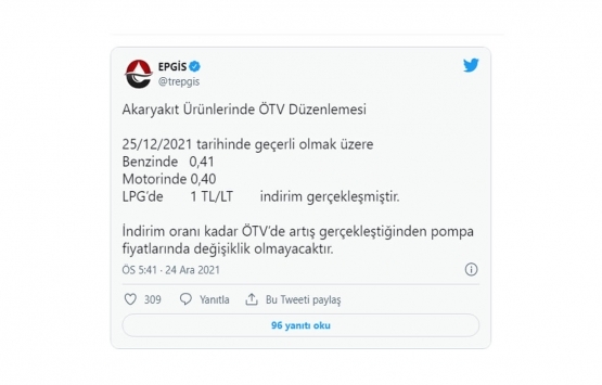 Akaryakıt fiyatlarındaki ÖTV indirimi pompa fiyatlarına yansıyacak!