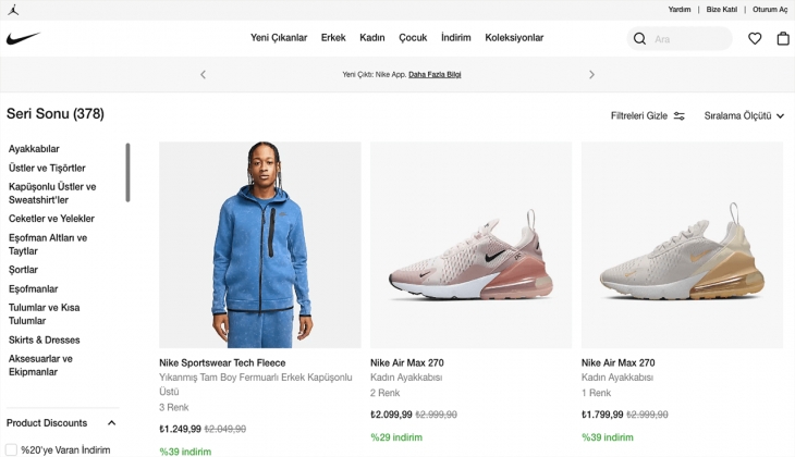 Ünlü spor giyim markası Nike’tan yüzde 48’e varan indirim fırsatı! İşte 08 Eylül 2022 Nike fiyatları!