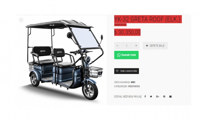 Yuki 3 tekerlekli, elektrikli motosiklet Greta Roof fiyatı ne kadar? İşte 10 Mayıs 2022 fiyat listesi...