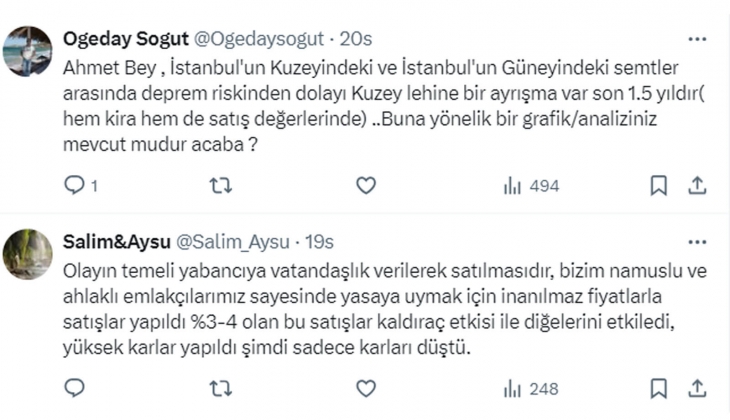 İstanbul’da satılık ev ilanlarının ortanca değeri 1 senede 3 milyon TL den 3.7 milyon TL ye yükseldi!