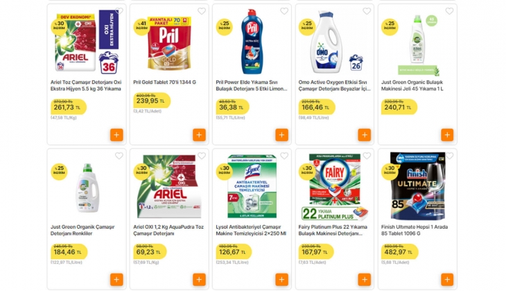Migros ta deterjanlarda yüzde 54 lük dev indirim! 5 kg Ariel 219, Perwoll beyaz 94, OMO sıvı çamaşır deterjanı 117 TL!