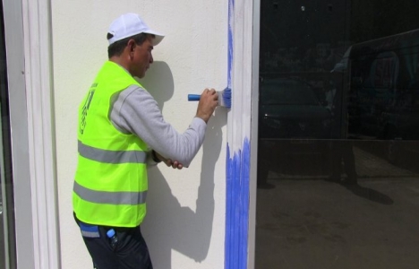  Bodrum'daki binalar mavi renge boyanıyor!