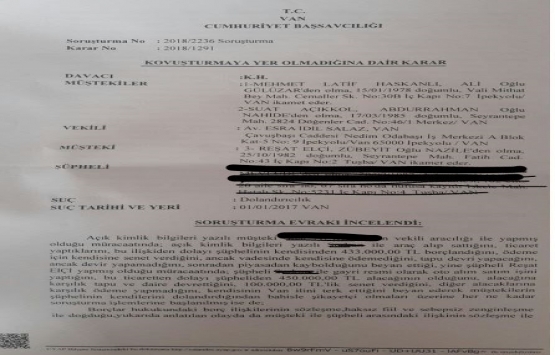 Van da Yazlıkbank dolandırıcılığı! 