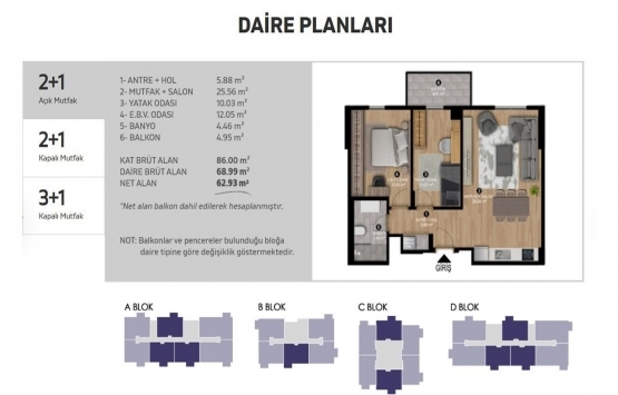 KİPTAŞ Silivri 4. Etap daire planları!