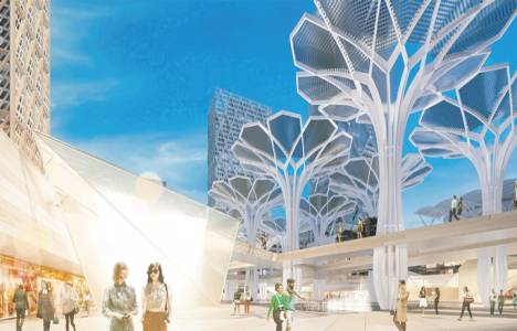 İstanbul Finans Merkezi'nin elektrik ihtiyacı 14 metal ağaçtan karşılanacak!