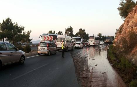Bodrum'da boru patladı, Bodrum-Milas karayolu ulaşıma kapandı!