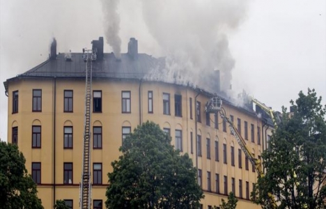 İsveç Stockholm'da yangın!