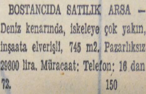 1948 yılında Küçükyalı da metrekaresi 450 kuruşa arsa satılacakmış!