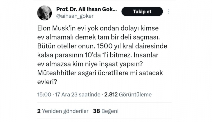 İnsanlar ev almazsa kim neden inşaat yapsın?