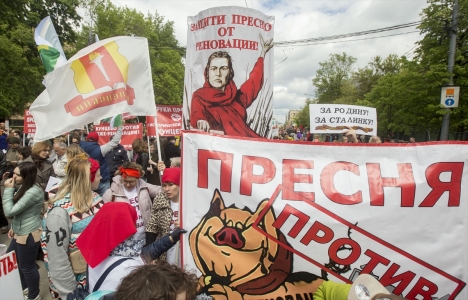 Moskova'da kentsel dönüşüm protestosu!