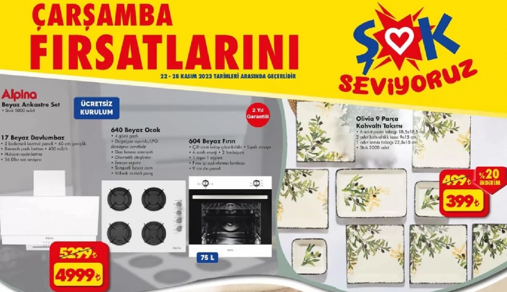 ŞOK'ta Olivia 9 parça kahvaltı takımı, derin tencere ve 5 parça servis seti 399TL'ye düştü! ŞOK aktüel ürünler kataloğu