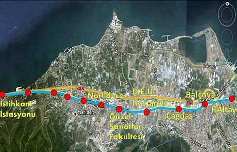 Üçkuyular Narlıdere metro hattı durakları!