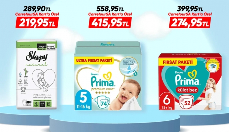 Carrefour'da süper fırsatlar; Bebek bezleri indirime girdi! İşte indirimli bebek bezi listesi...