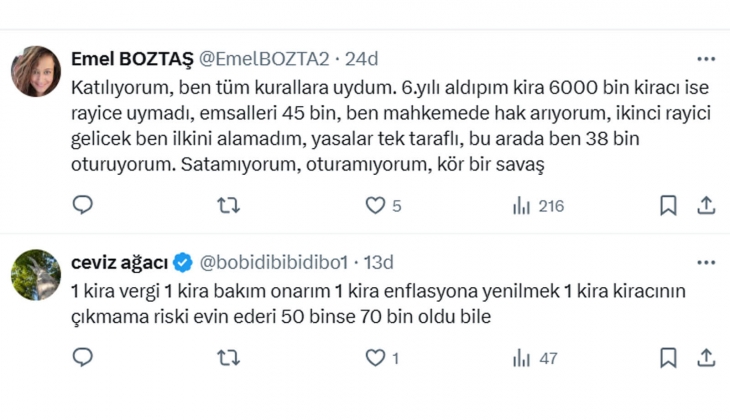 Kira zammında yüzde 25 sınırlamasının acısı çıktı! İstanbul da kiralar 65 bin TL oldu, fatura kiracıya kesildi! 