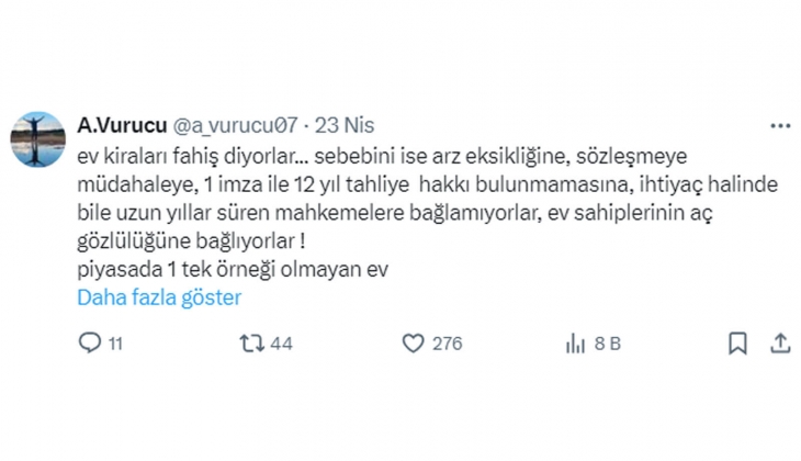 Ev sahipleri fahiş kiraların sorumlusu değil!