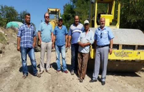 Enez’de yol yapım çalışmaları devam ediliyor!