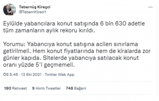 Yabancıya konut satışı Ocak-Eylül döneminde rekor kırdı!