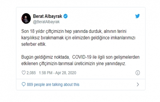 Bakan Albayrak: Çiftçiye 6 milyar liralık kredi borcunu öteleme imkanı!