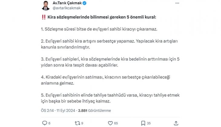 Ev sahipleri ve kiracılar için kira sözleşmelerinde bilinmesi gereken 5 önemli kural!