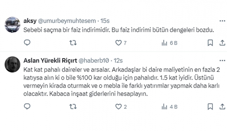 2015 te 1 milyon TL olan evin fiyatı, 2023 ün sonunda 15 milyon TL ye dayandı!