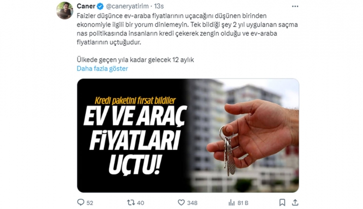 Faizler düşünce konut fiyatları fırlamaz: 2021 Eylül ün bile gerisine düşer!