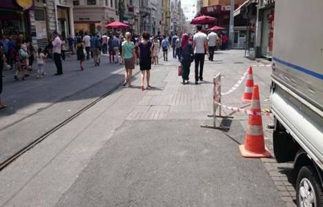 İstiklal Caddesi'nde asfalt çalışması yapılıyor!