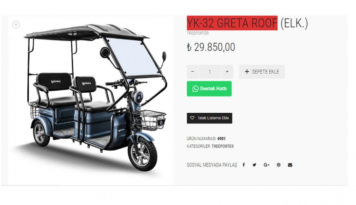 Yuki 3 tekerlekli, elektrikli Greta Roof motosiklet fiyatı ne kadar? İşte 5 Mayıs 2022 fiyat listesi...