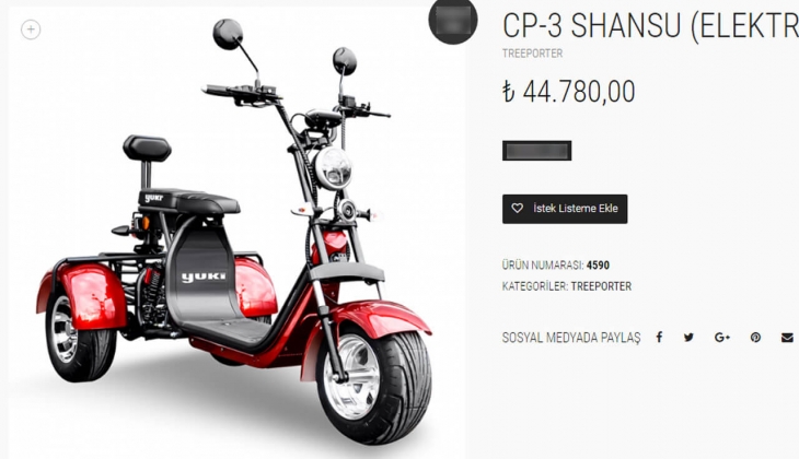 Yuki elektrikli 3 tekerlekli CP-3 SHANSU da indirim fırsatı! Yuki Shansu ne kadar? İşte 20 Ağustos 2022 fiyat listesi