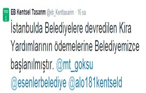 Esenler Belediyesi kira yardımı ödemelerine başladı!