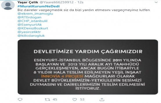 Konut mağdurlarından Murat Kurum a çağrı! 