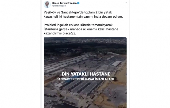 Cumhurbaşkanı Erdoğan: İstanbul a 2 kalıcı hastane kazandırıyoruz!