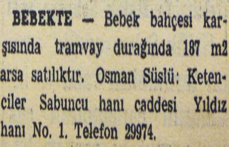 1950 yılında Bostancı da 12.000 metrekare arsa metrekaresi 3 liradan satılacakmış!
