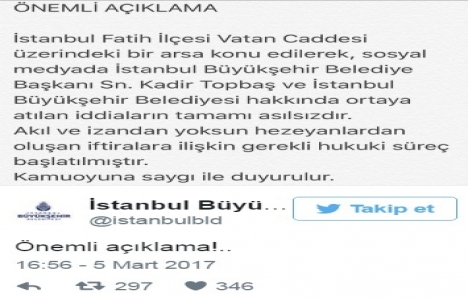 İBB den Vatan Caddesi ndeki arsa açıklaması!