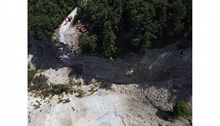 Küre Dağları nda 500 metre kayan yol yeniden yapılıyor!