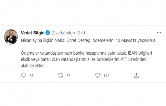 Bakan açıkladı! Ödemeler 10 Mayıs ta yapılıyor!