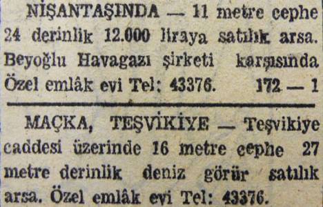 1947 yılında Sarıyer de 2.000 dönüm arazili bir çiftlik ucuz fiyata satılacakmış!